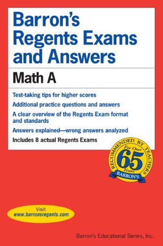 Barron's Regents Exams and Answers Math A  2010 9780764115523 Front Cover