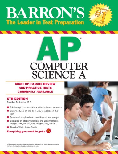 Barron's AP Computer Science a, 6th Edition  6th 2013 (Revised) 9781438001524 Front Cover