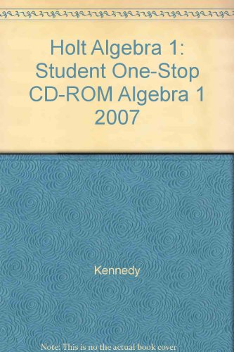 Holt Algebra 1 Student One-Stop CD-ROM Algebra 1 2007  2006 9780030779527 Front Cover