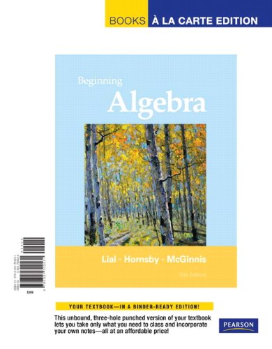 Beginning Algebra, Books a la Carte Edition  11th 2012 9780321702531 Front Cover