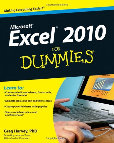 Excel 2010 for Dummies   2010 9780470489536 Front Cover