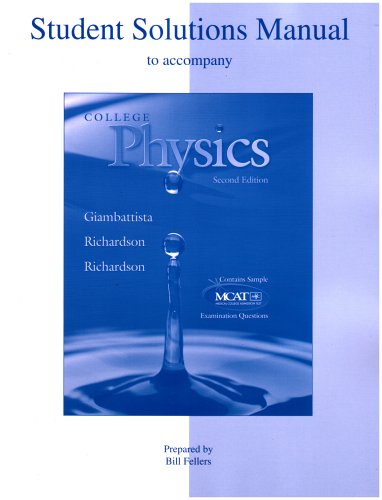 Student Solutions Manual to accompany College Physics  2nd 2007 (Revised) 9780073049540 Front Cover