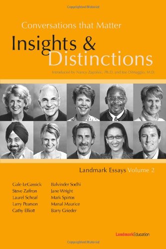 Conversations That Matter Insights and Distinctions-Landmark Essays Volume 2 N/A 9780982160541 Front Cover