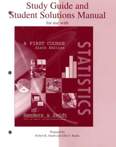 Study Guide and Student Solutions Manual for Use with Statistics : A First Course 6th 2000 9780072295542 Front Cover