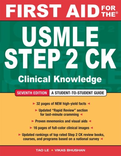 First Aid for the USMLE Step 2 CK, Seventh Edition  7th 2010 9780071623544 Front Cover