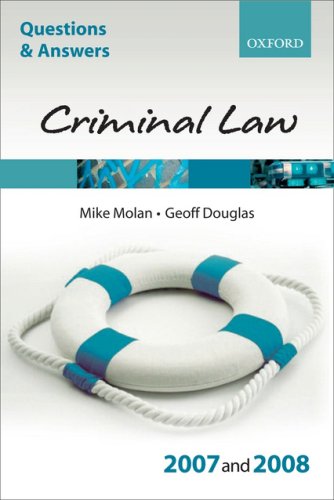 Q and a: Criminal Law 2007-2008  5th 2007 9780199299546 Front Cover