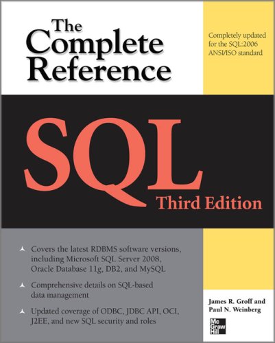 SQL the Complete Reference, 3rd Edition  3rd 2010 9780071592550 Front Cover