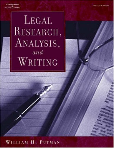 Legal Research, Analysis, and Writing   2004 9780766854550 Front Cover