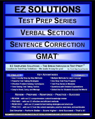 EZ Solutions: Test Prep Series: Verbal Section: Sentence Correction : Gmat  2011 9781605629551 Front Cover