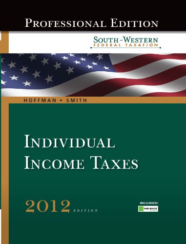 South-Western Federal Taxation 2012 Individual Income Taxes 35th 2012 9781111825553 Front Cover