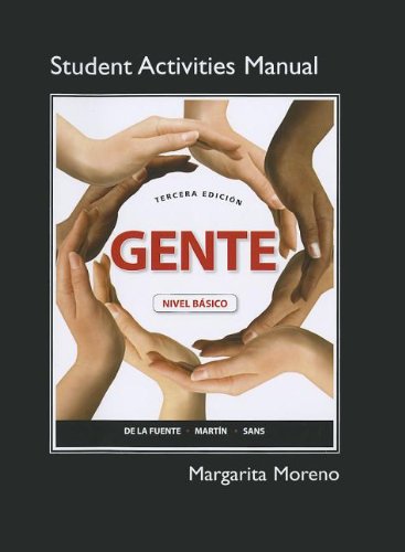 Student Activities Manual for Gente Nivel Bï¿½sico 3rd 2012 9780205010554 Front Cover