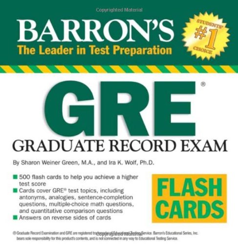 Barron's GRE Flash Cards   2008 9780764140563 Front Cover
