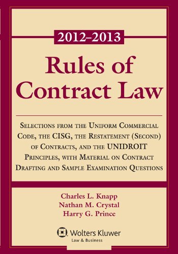 Rules of Contract Law: 2012-2013 Statutory Supplement  2012 9781454818564 Front Cover