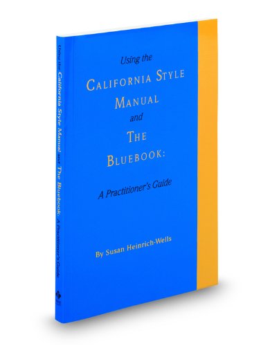 Using the California Style Manual and the Bluebook   2000 9780314248565 Front Cover