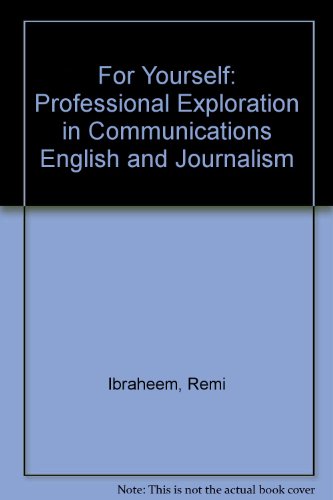 For Yourself Professional Exploration in Communications English and Journalism Revised  9780757574566 Front Cover