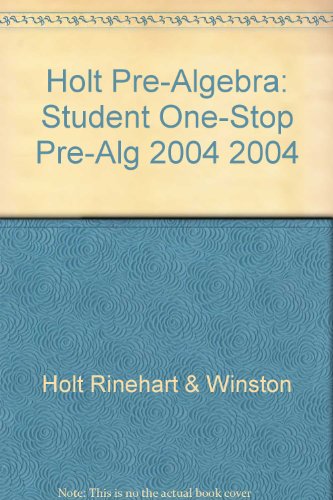 Pre-Algebra Student One-Stop Planner 4th 9780030396571 Front Cover