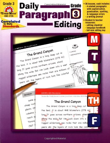 Daily Paragraph Editing Grade 3  Teachers Edition, Instructors Manual, etc.  9781557999573 Front Cover