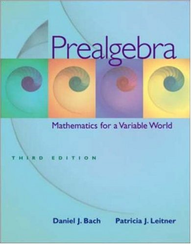 Prealgebra Mathematics for a Variable World with Mathzone 3rd 2006 (Revised) 9780073101576 Front Cover