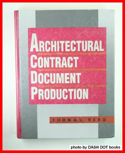 Architectural Contract Document Production  N/A 9780070048577 Front Cover