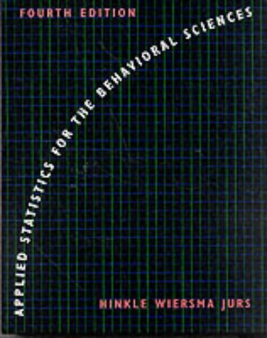 APPL.STAT.F/BEHAV.SCIENCES-W/3 4th 1998 9780395890578 Front Cover