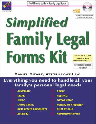 Simplified Family Legal Forms Kit The Ultimate Guide to Family Legal Forms 3rd 9781892949578 Front Cover