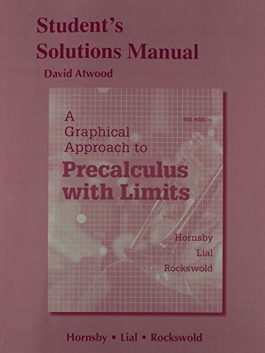 Student Solutions Manual for Graphical Approach to Precalculus with Limits  6th 2015 9780321915580 Front Cover
