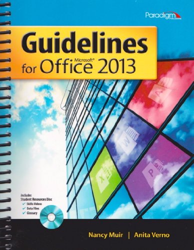 GUIDELINES F/MICROSOFT OFFICE 2013-W/CD N/A 9780763852580 Front Cover
