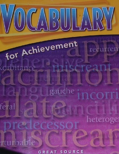 Vocabulary for Achievement Fourth Course   2005 9780669517583 Front Cover