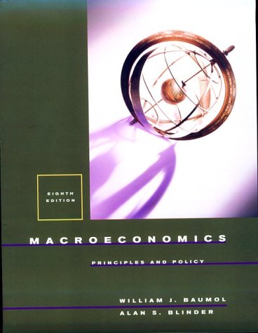Macroeconomics Principles and Policy 8th 2000 9780030268588 Front Cover