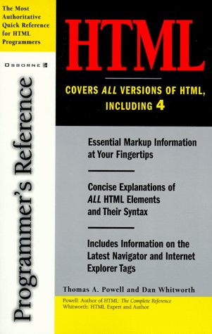 HTML Programmer's Reference  1998 9780078825590 Front Cover