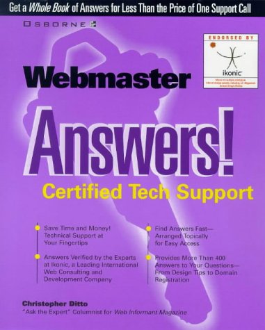 Webmaster Answers! Certified Tech Support  1998 9780078824593 Front Cover