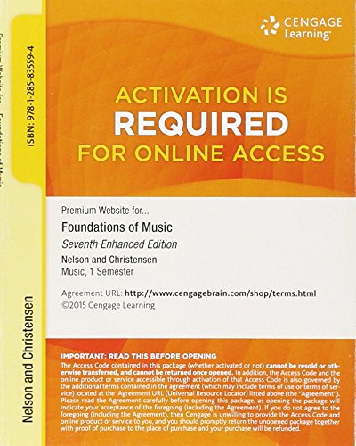 FOUNDATIONS OF MUSIC,ENHANCED-ACCESS    N/A 9781285835594 Front Cover