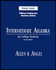 Intermediate Algebra for College Students 4th 1996 (Student Manual, Study Guide, etc.) 9780132353595 Front Cover