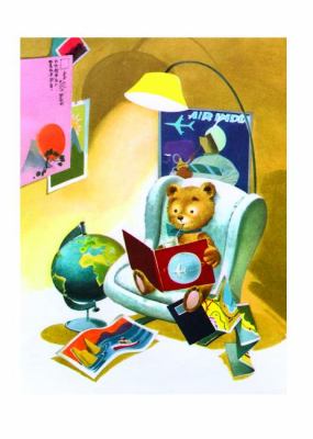 Teddy Bear in Armchair with Globe and Maps - Happy Travels Greeting Card  N/A 9781595836595 Front Cover