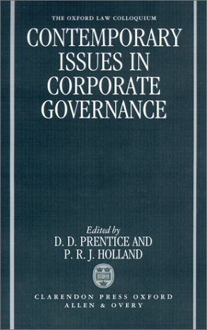 Contemporary Issues in Corporate Governance   1993 9780198258599 Front Cover