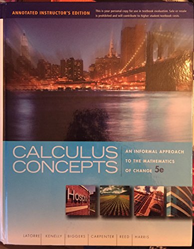 CALCULUS CONCEPTS >INSTRS.ANNOT.ED< N/A 9780538735599 Front Cover