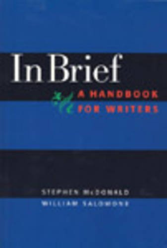 In Brief, a Handbook for Writers   2000 9780155063600 Front Cover