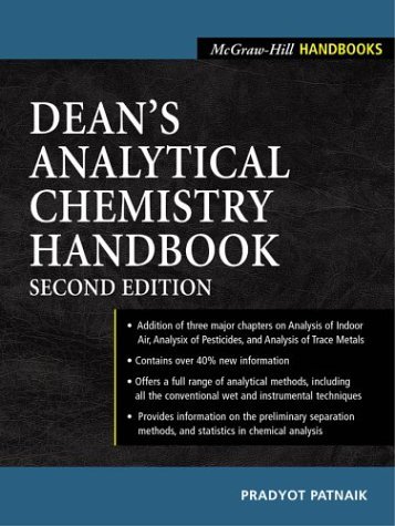 Dean's Analytical Chemistry Handbook  2nd 2004 (Revised) 9780071410601 Front Cover
