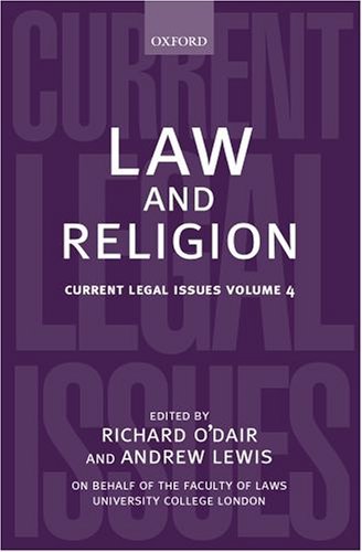 Law and Religion Current Legal IssuesVolume 4  2001 9780199246601 Front Cover
