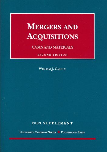 Mergers and Acquisitions, Cases and Materials, 2d, 2009 Supplement  2nd 2009 (Revised) 9781599416601 Front Cover