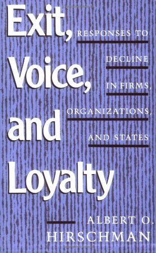 Exit, Voice, and Loyalty Responses to Decline in Firms, Organizations, and States  1970 9780674276604 Front Cover