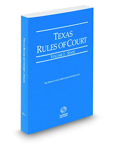 TEXAS RULES OF COURT,STATE-2019         N/A 9781539213611 Front Cover