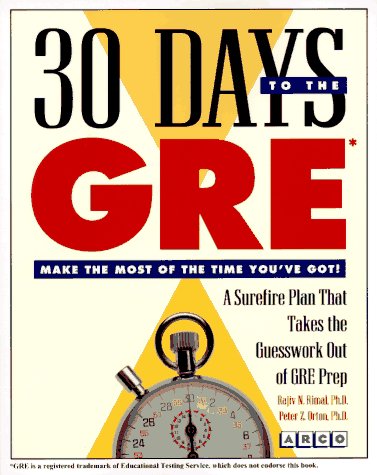 30 Days to the GRE   1996 9780028612614 Front Cover