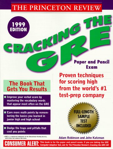 Cracking the GRE 1999 N/A 9780375751615 Front Cover