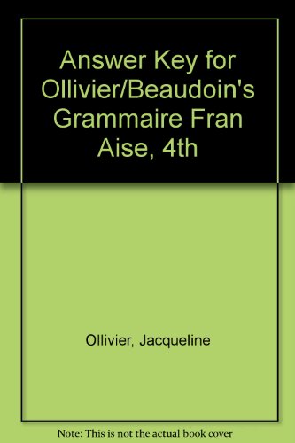 Answer Key-Grammaire Francaise  4th 2008 9781428229617 Front Cover