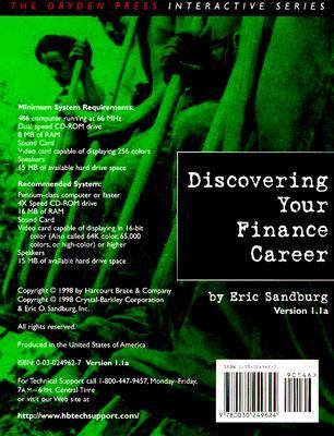 Discovering Your Finance Career N/A 9780030249624 Front Cover