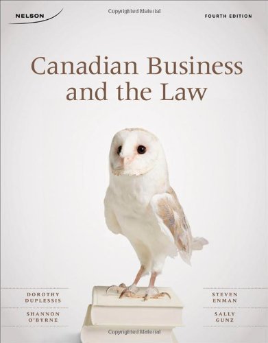CANADIAN BUSINESS+THE LAW N/A 9780176501624 Front Cover