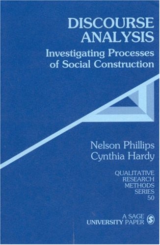 Discourse Analysis Investigating Processes of Social Construction  2002 9780761923626 Front Cover