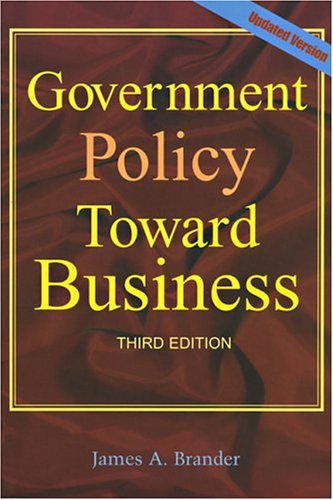 Government Policy Toward Business  3rd 2000 (Revised) 9780471645627 Front Cover