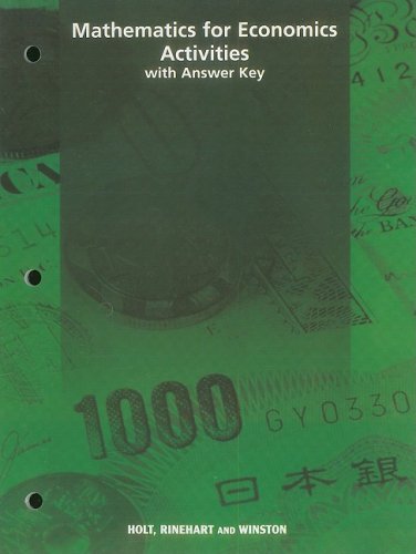 Holt Economics : Math for Economics Activities 3rd 9780030666629 Front Cover